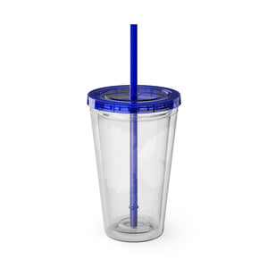 Butterfly Flower Chickjitsu Sunsplash Tumbler with Straw, 16oz