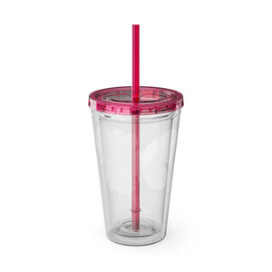 Butterfly Flower Chickjitsu Sunsplash Tumbler with Straw, 16oz