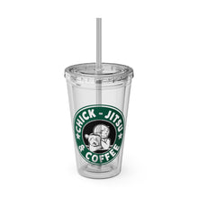 Load image into Gallery viewer, Coffee &amp; Chickjitsu Sunsplash Tumbler with Straw, 16oz