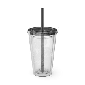 Chickjitsu Sunsplash Tumbler with Straw, 16oz