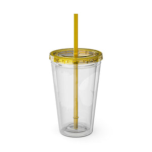 Butterfly Flower Chickjitsu Sunsplash Tumbler with Straw, 16oz