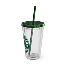 Load image into Gallery viewer, Coffee &amp; Chickjitsu Sunsplash Tumbler with Straw, 16oz