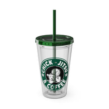 Load image into Gallery viewer, Coffee &amp; Chickjitsu Sunsplash Tumbler with Straw, 16oz