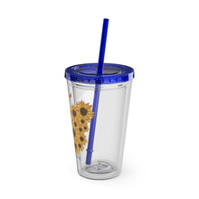 Load image into Gallery viewer, Butterfly Flower Chickjitsu Sunsplash Tumbler with Straw, 16oz