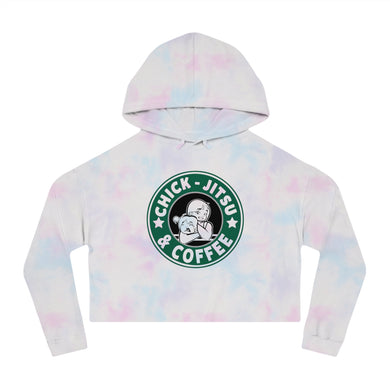 Chickjitsu & Coffee Cropped Hooded Sweatshirt