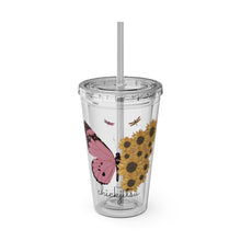 Load image into Gallery viewer, Butterfly Flower Chickjitsu Sunsplash Tumbler with Straw, 16oz