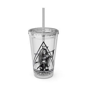 Jepha Mooi Design Sunsplash Tumbler with Straw, 16oz