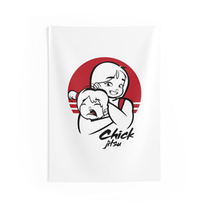 Chickjitsu White Indoor Wall Tapestry