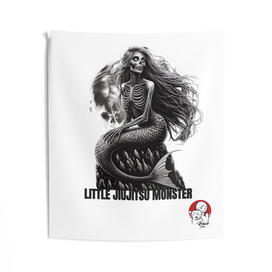 Little Jiujitsu Monster White Indoor Wall Tapestry