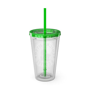 Coffee & Chickjitsu Sunsplash Tumbler with Straw, 16oz