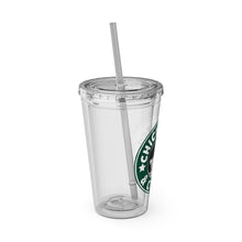 Load image into Gallery viewer, Coffee &amp; Chickjitsu Sunsplash Tumbler with Straw, 16oz