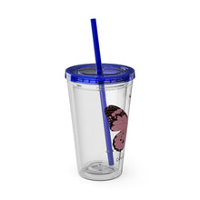 Load image into Gallery viewer, Butterfly Flower Chickjitsu Sunsplash Tumbler with Straw, 16oz