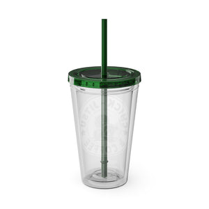 Coffee & Chickjitsu Sunsplash Tumbler with Straw, 16oz