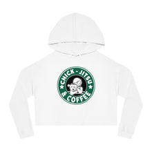 Load image into Gallery viewer, Chickjitsu &amp; Coffee Cropped Hooded Sweatshirt