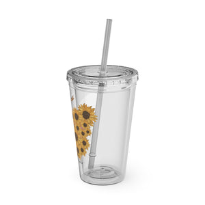 Butterfly Flower Chickjitsu Sunsplash Tumbler with Straw, 16oz